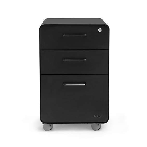 Poppin Slim Stow 12.5'' Wide 3 Drawer Mobile Steel Vertical Filing